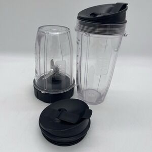 Nutri Ninja 24 & 18 oz Cups with 2 Sip Lids & 6 Blade Assembly Replacement 5 Set